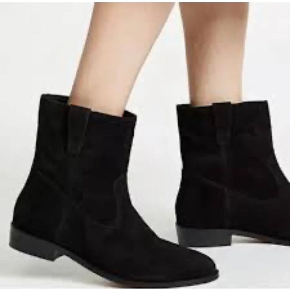 Rebecca Minkoff Black Suede Western Pull On Chasidy Boot/ Booties‎ Size 6M